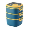 304 stainless steel square portable pot, three-layer student plastic lunch box, bento box, multi-layer lunch box, insulated lunch box Item Picture